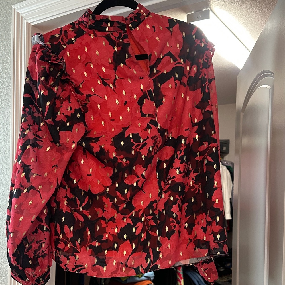 Pinch Red and Black Floral Blouse